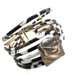 Leather snap bracelet Handmade 20mm snap SB20